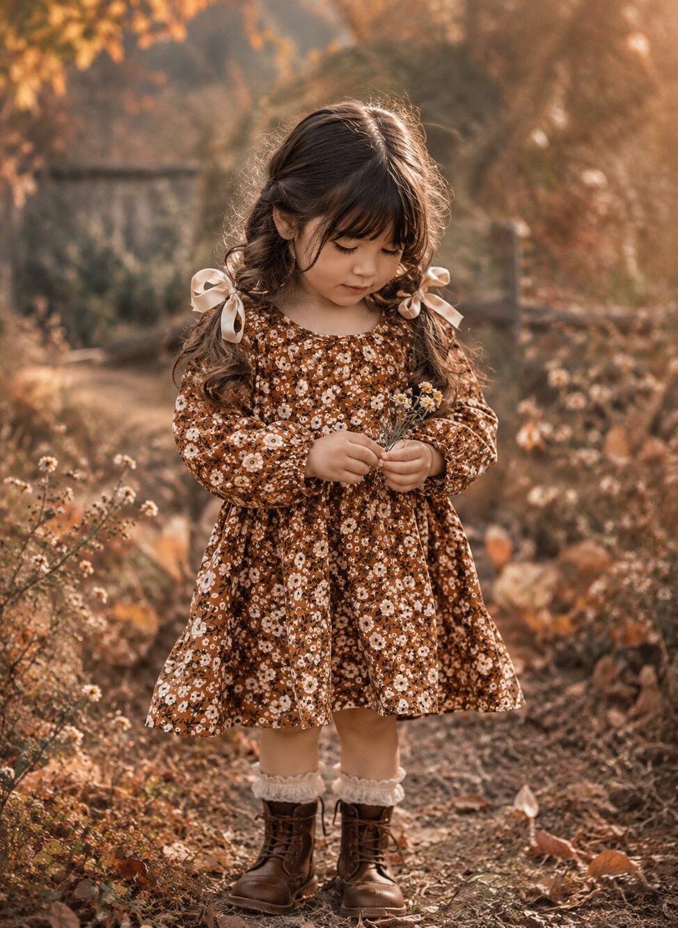 New Harvest Blooms Cottage Floral Cozy Dress 3T